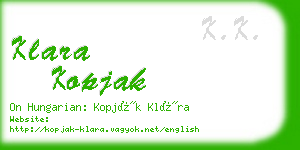 klara kopjak business card